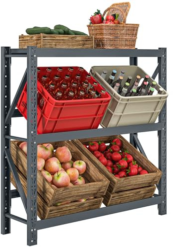 HOMCOM Estante Independiente para Cajas de Bebidas 110x30x110 cm Gris