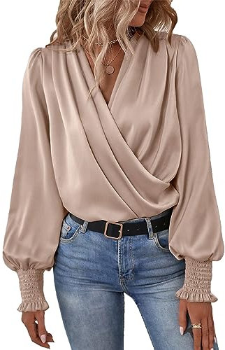 Chemise pour Femmes, Haut décontracté à Manches Longues Lanterne de Loisirs pour Dames pour Le Shopping (M)