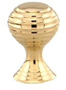 Fenzo Vintage Style Brass Knob Round Ribbed Drawer/Cabinet Door Knob Cupboard Drawer Furniture Pull/Brass Knob for Cabinet Drawers