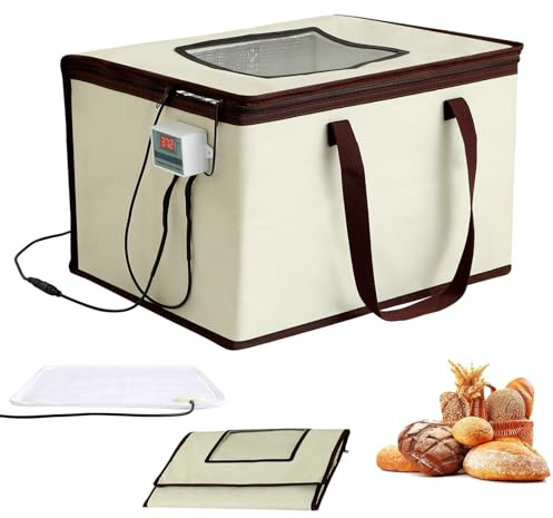 Scatola di Fermentazione con Riscaldamento, Controllo della Temperatura Pieghevole Kit Cestino Lievitazione per Pane Temperatura e Timer Regolabili Accessori per la Panificazione 40 x 26 x 30 cm