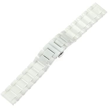 NLNKDTDPAK Svart keramisk vaktbandband Justerbar kedja Armband Rem Klocka Tillbehör Sportvaktband Male Fit for Samsung Galaxy(White,21mm)