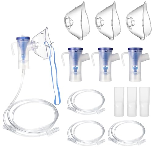 Zubehör für Inhaliergerät für Erwachsene Vernebler Luftschlauch Mundstück Filter Verneblerzubehör 3 Sets