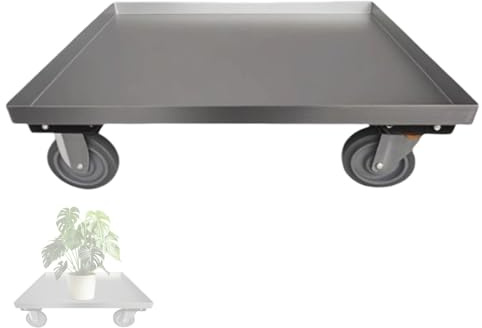 Vaschetta di Raccolta, Vasca di Raccolta Universale con Ruota Universale, Tanica Cambio Olio in Acciaio Zincato a Prova di Perdite per Auto, Frigoriferi, Lavatrici, Portata 300 Kg(90x60cm/35x24in)