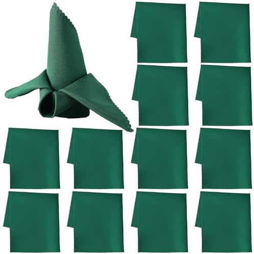 GmeDhc 12 servilletas de tela verde, 48 x 48 cm, servilletas de tela, para hotel, almuerzo, restaurante, Navidad, bodas, eventos y fiestas