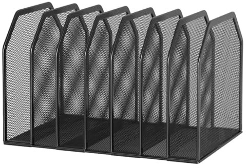 Aurelicxy Organizador de Carpetas de Archivos de Metal de 7 Secciones para Escritorio, Archivador Vertical de Oficina, Clasificador de Documentos de Resistente para Libros y Carpetas.