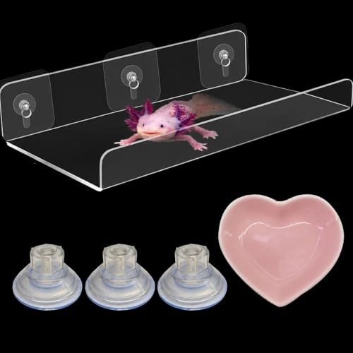 Hamac pour Axolotl d’Aquarium, Hamac pour Axolotl avec Plateau d’Alimentation en Céramique, Accessoires pour Aquarium d’Axolotl, Accessoires pour Terrarium de Dragon Barbu (pinjk, 11.8x5.9inch)