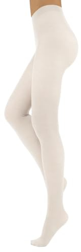 CALZITALY Collants en Laine, Bas Femme, Collants Hivernaux | S, M, L, XL | 100 DEN | Made in Italy (FR/ES, Alpha/lettres, L, Taille normale, Taille normale, Ivoire)