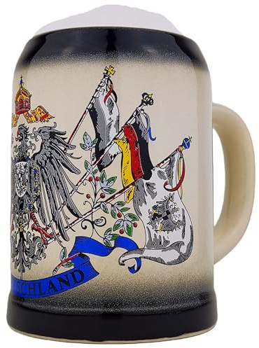 EVERSTYLE Boccale da birra in Germania, 0,5 l, idea regalo per papà, uomini e amanti della birra, ideale per compleanno, festa della birra e per ogni occasione (nero)