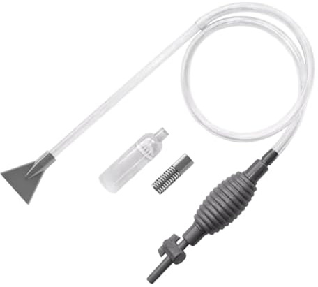 Aspirapolvere per acquario, sifone manuale per rimuovere i rifiuti, pulitore per acquario, per Betta, tartarughe, acqua e salata, substrato, piante, grotte, alghe e S