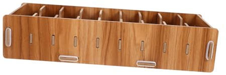 IDEANATEGRATE Porta Biglietti da Visita in Legno Massello con Scomparti Rimovibili, Organizer da Scrivania Multifunzionale per Ufficio, Espositore Porta Carte Aziendali e Contenitore per Schede