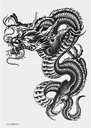 Large Large Temporary Arm Tattoo Stickers Waterproof Dragon Sleeve Transfers for Men Women Scar Cover Body Art 21X15cm