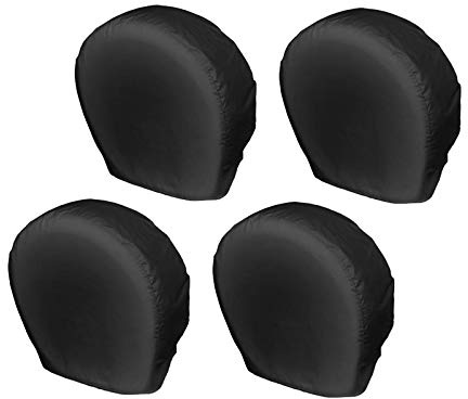 Explore Land Tire Covers 4 Pack - Tough Wheel Protector for Truck, SUV, Trailer, Camper, RV Universal Fits Tire Diameters 23-25.75 inches, Black
