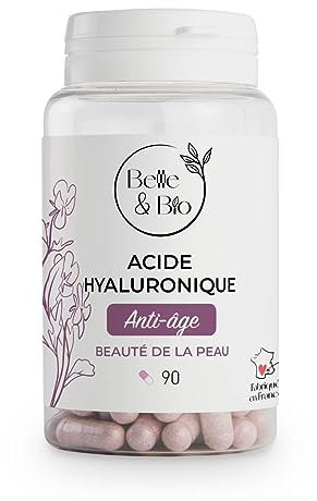 PEAU MATURE & HYDRATATION - Acide Hyaluronique - Associè avec Collagène + Vitamine C + Vitamine E- 90 gélules - Cure 3 mois - Complément Alimentaire BELLE&BIO - Fabriqué en France