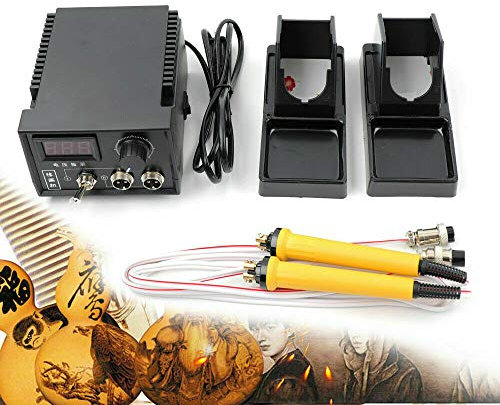 Brandmalerei, 60W Lötkolben PRO Brandmalkolben Brandmalstation Pyrography Machine DIY Holzbrenner Set für Holz Leder Kürbis