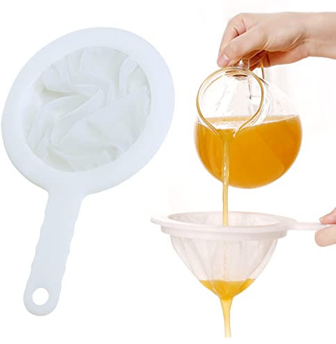 1pcs Plastic Nylon Fine Mesh Strainer, 200 Mesh PP Non Slip Handle for Coffee, Jam, Fruits, Vegetable Straining Set