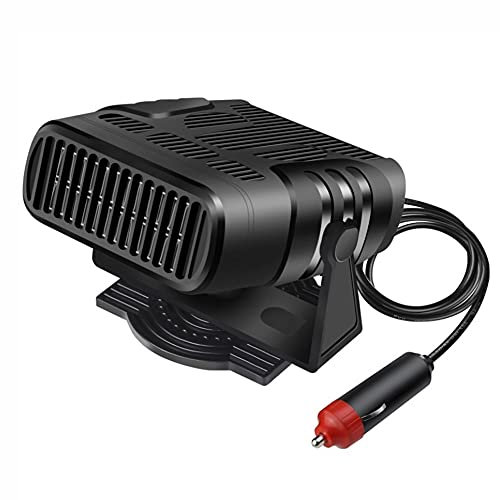 TOTMOX Riscaldatore per auto, 12 V, 120 W, con spina accendisigari, riscaldamento rapido, ventola girevole per auto per un'estate fresca