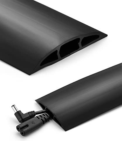 Bates- Floor Cord Cover, 8 ft Cable Cover, Black, Extension Cord Cover Floor, Cord Protector, Floor Cable Cover, Cord Hider Floor, Cable Cover Floor, Cable Floor Cover, Cable Covers for Cords
