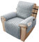 Alishomtll Sesselschoner für Relaxsessel Relaxsofa, 1 Sitzer Fernsehsessel Armlehne Sesselauflage, Anti-Rutsch Kratzfest Sesselüberzug mit 4 Taschen und 2 Verstellbaren Riemen, 53x190cm, Hellgrau