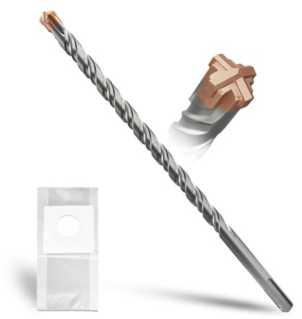 METOTY Foret SDS Plus 12 mm × 260 mm, avec 4 tranchants en carbure de tungstène, tête avec revêtement, foret à maçonnerie, foret à béton, pour pierre, béton, pierre naturelle, mur de brique