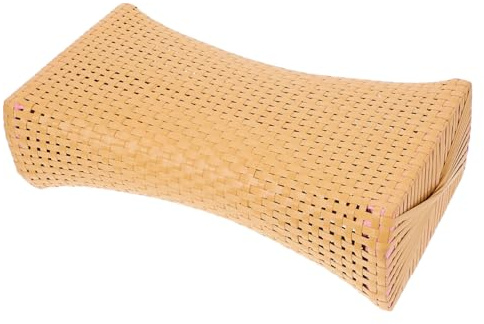 IWOWHERO Imitation Rattan Cooling Pillow Breathable Neck Rest Pillow for Sauna Bath Cooling Headrest