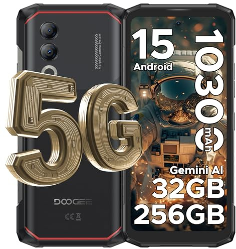 DOOGEE Blade 20 Turbo Rugged Smartphone 5G, 6,6 32GB+256GB/TF 2TB Smartphone, Dimensity 7050 10300mAh Telefono Indistruttibile, Android 15 Celluare Antiurto, Gemini/50MP/5G Dual SIM/IP68/OTG/Face ID