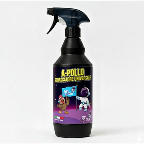 Sgrassatore Universale A-POLLO | Spray Sgrassatore Pronto all’Uso per Ceramica e Acciaio Inox, Cucina e Bagno, Piani Cottura ed Elettrodomestici | Sgrassatore Potente – 750 ml (1, 750 ml)