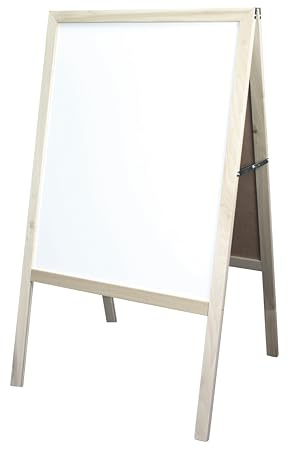 Flipside Products Marquee Easel, Natural Hardwood, White Dry Erase/Black Chalkboard, Menus, Announcements, Restaurants, Coffee Shops, Sale
