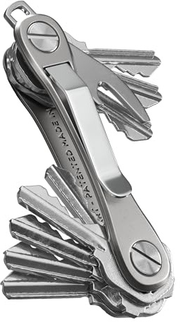 KeySmart Rugged - Multifunktions-Schlüsselhalter, Schlüsselorganisator mit Flaschenöffner und Taschenclip (bis zu 14 Schlüssel, Titan)