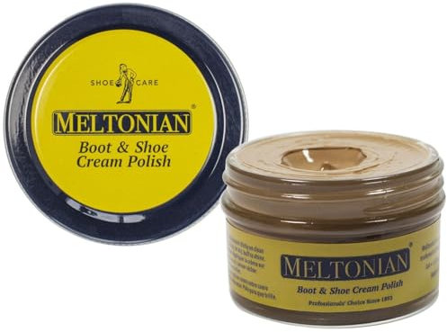 Meltonian Cream | Beige 130 | Quality Shoe Polish for Leather and Leatherette (Synthetic) | Use on Boots, Shoes, Belts, Gloves, Purses and Accessories | Leather Conditioner | 1.7 OZ Jar