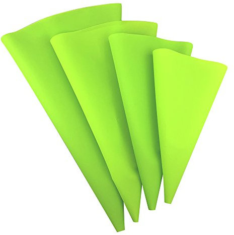 Chikan Set di sac à Poche da pasticcere Professionali, 4 Taglie sac a Poche in Silicone Flessibile riutilizzabili, Decorazione Torte Fai da Te, Pasticceria Utensili Kit, Dolci Cupcake Muffin, Verde