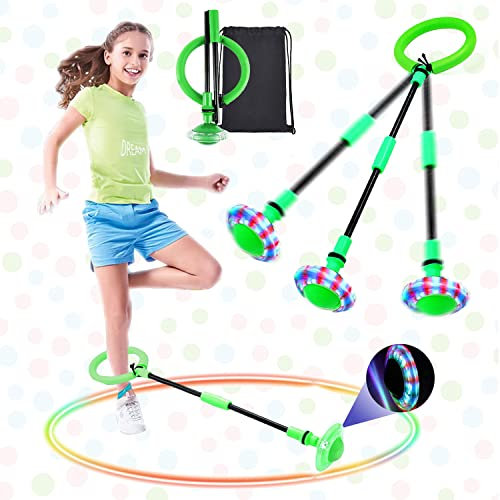 Swing Wheel mit Lichtrad,Kinder Blinkender Springring,Blinkt Schaukelball Sportspielzeug,Faltbarer Flash Jumping Ball Kinder,Springball für Kinder,Blinkender Sprungball,Skip Ball Kinder,Skip It