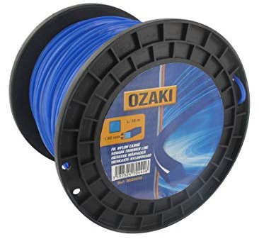 OZAKI - Bobine Fil Nylon Carré - Longueur 120m - Ø 3,00mm - Matières Vierges - Haute Durabilité - Excellente Tenue À L'Œillet, Bleu