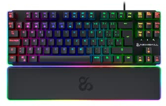 NEWSKILL Gungnyr TKL Pro Teclado Gaming optomecánico RGB tenkeyless Gateron Red hotswap Negro