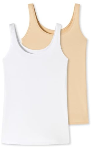 Uncover by Schiesser - Cotton - Unterhemd/Top - 2er Pack (XL Weiß/Sand)