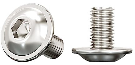 Drenky Tornillo de Cabeza Alomada con Brida Y Hexágono Interior,M8x12mm Tornillos para Máquina Acero Inoxidable A2 V2A Tornillos Roscados Totalmente,10 Piezas