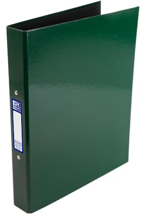 Oxford Premium A4 Ring Binder, Dark Green Single Folder, 25mm Capacity, Laminated Paper on Board