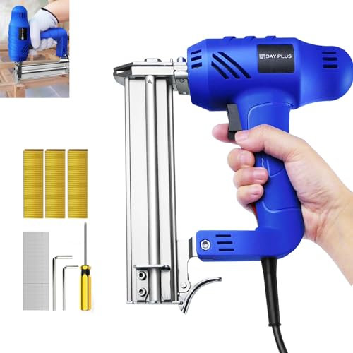 Electric Nail Gun 32mm Heavy Duty 2-in-1 Nail Gun/Upholstery Stapler Accepts 18 Gauge Nails 15-32mm & Type Staples 15-25mm Lightweight Come with Nails and Staples for DIY Project