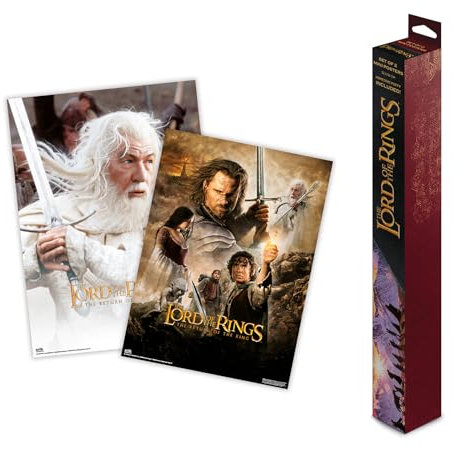 Grupo Erik Póster Señor de los Anillos, 2 mini pósteres 38 x 52 cm, envío caja protectora, regalos LOTR