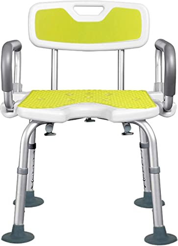 Silla de ducha ajustable con brazos para adultos y personas mayores, asiento de bañera para discapacitados con ajuste de altura, taburete de ducha para ancianos y discapacitados