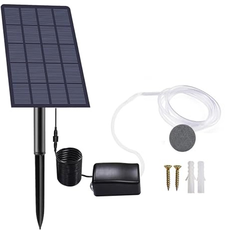 Pompa ad ossigeno solare – Pompa ad aria solare per laghetto, pompa ad ossigeno per laghetti, ossigenatore, aeratore alimentato a ossigenatore per giardino, acquario e in piscina