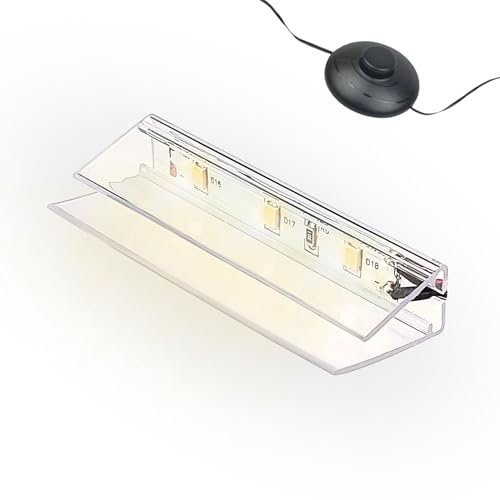 kalb | LED Glaskantenbeleuchtung Ambilux Clip transparent 3000K 5000K 1-10 Sets für Glasböden 4-10mm Fußschalter Glasbodenbeleuchtung erweiterbar um Dimmer/Controller Plug & Play (warmweiß, 1er Set)