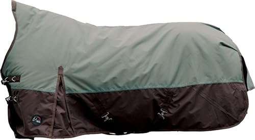 HKM Highneck Weidedecke Norwich 600D Regendecke mit Fleece (Olive/braun, 135)