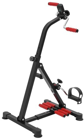 Pedalutbildningar, benmaskiner med LCD-skärm, 2-i-1-arm och bentränare med justerbart motstånd, pedaltränare för hemmet, justerbar höjd 79–93 cm