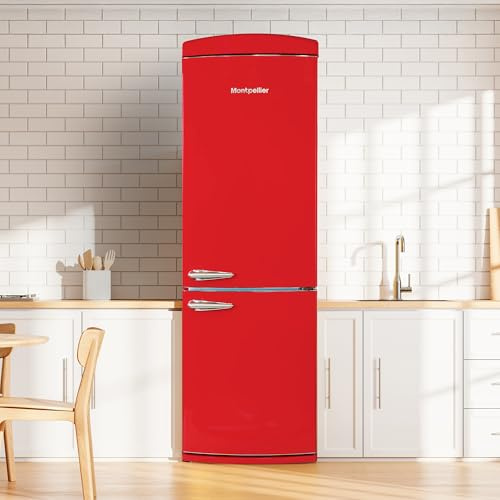 Montpellier MAB190R No Frost Retro Red Fridge Freezer