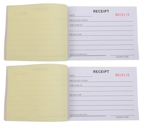 Holibanna Carnet de Reçus et Bons de Commande 3 Volets, 2 Blocs, Papier Épais, Format 14,6 X 10,5 CM, Adapté pour Expédition et Transport Aérien en Petites Entreprises