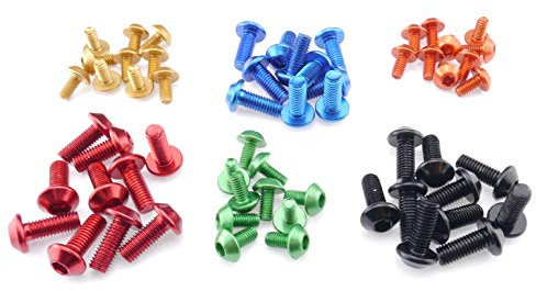 Aluminium Schrauben M6 M8 Innensechskant Alu eloxiert bunt 6mm 8mm, Farbauswahl:Schwarz eloxiert, Menge:M8x20-5er Set