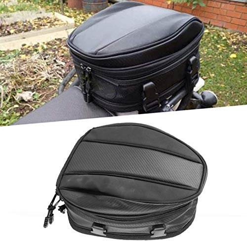 Kuuelyn Sac de siège de Moto, Cuir PU Noir étanche Selle arrière Casque Queue Bagages Sacs boîte