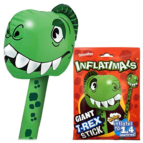Inflatimals - T-Rex from Deluxebase, Large Inflatable Dinosaur Toy Balloon Stick, Dino Birthday Decoration & Festival Balloons, Kids Party Supplies and Accessories, Fun Novelty Gifts.