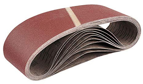 Lot de 10 bandes abrasives tissées 75 x 533 mm Grain 40 pour ponceuse à bande/papier abrasif/feuilles abrasives
