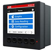 ABB M4M 20 Leistungsüberwachungsgerät LCD-Schirm 96mm x 96mm / 3-phasig 2 Ausg., Impulsausgang
